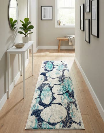 Blue Ariel Runner Rug