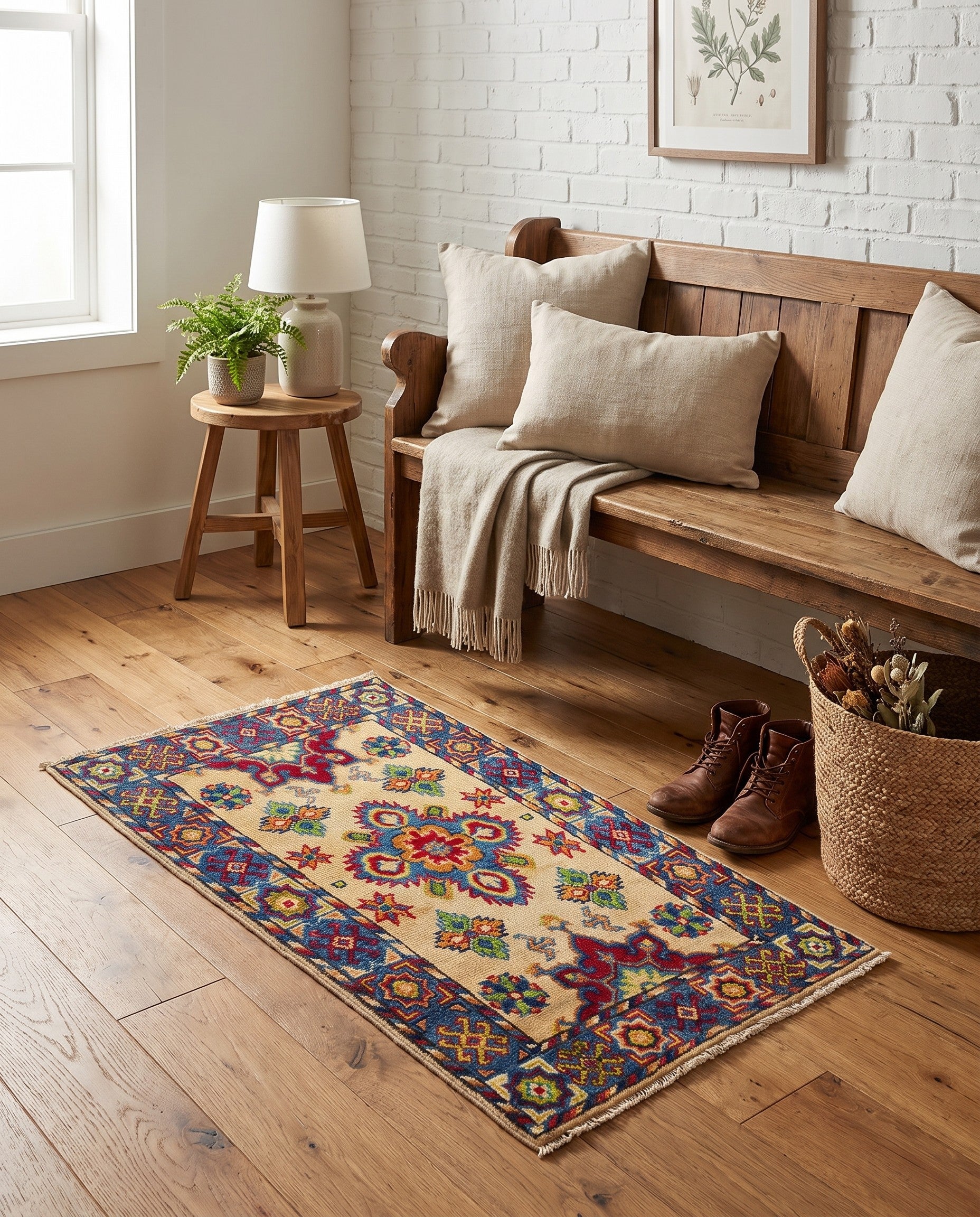 1' 10 x 3' Hand Knotted Kazak Rug
