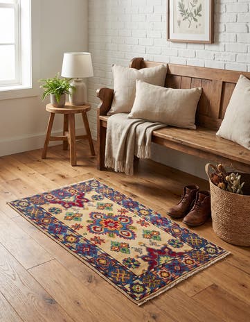 1' 10 x 3' Hand Knotted Kazak Rug