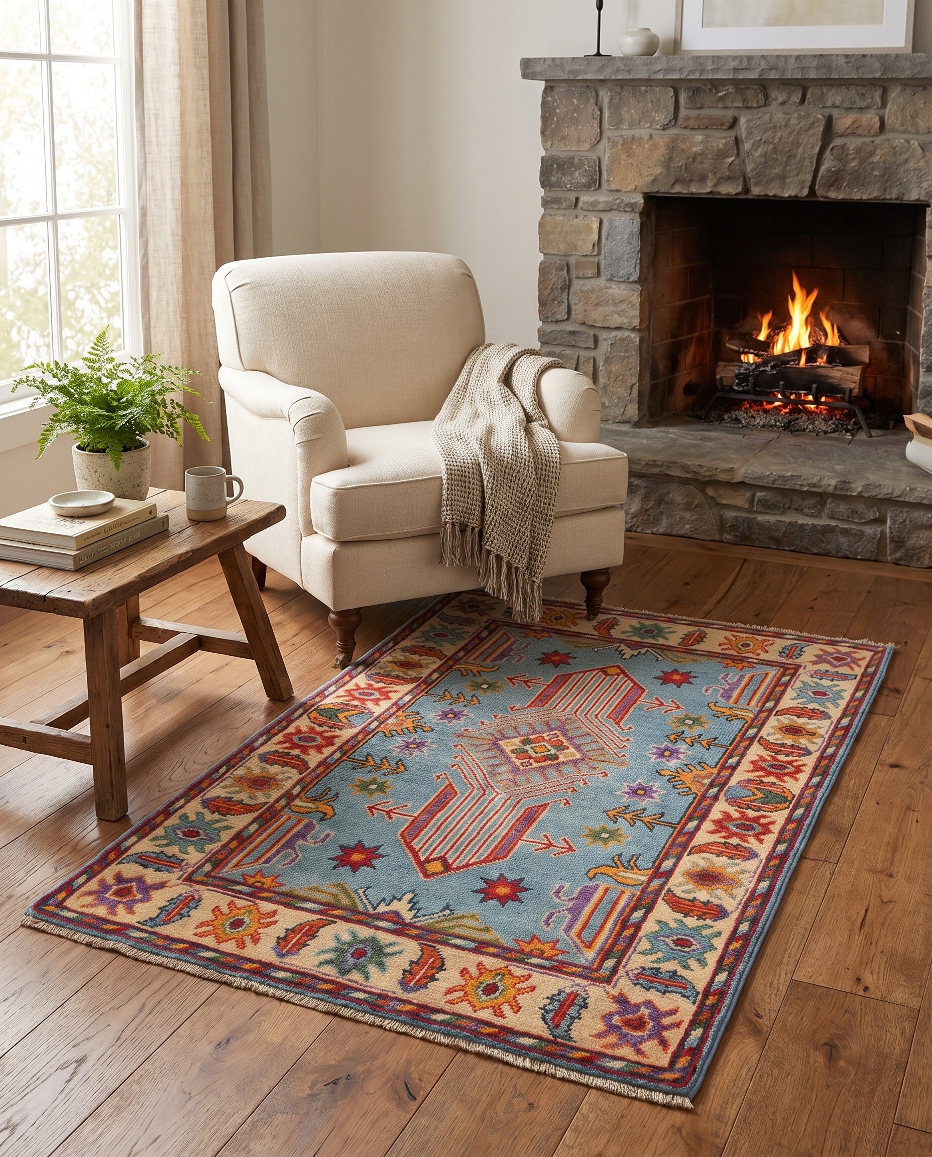 2' 8 x 3' 11 Hand Knotted Kazak Rug
