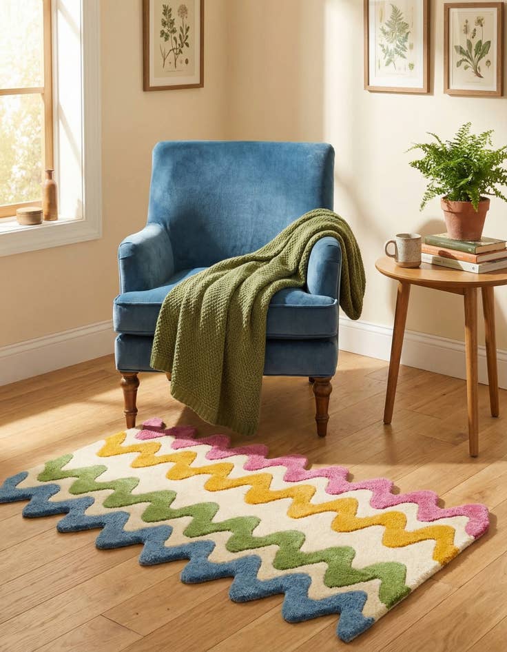 Detail image of 2' x 3' 1 Happy Rugs Wavy Wool