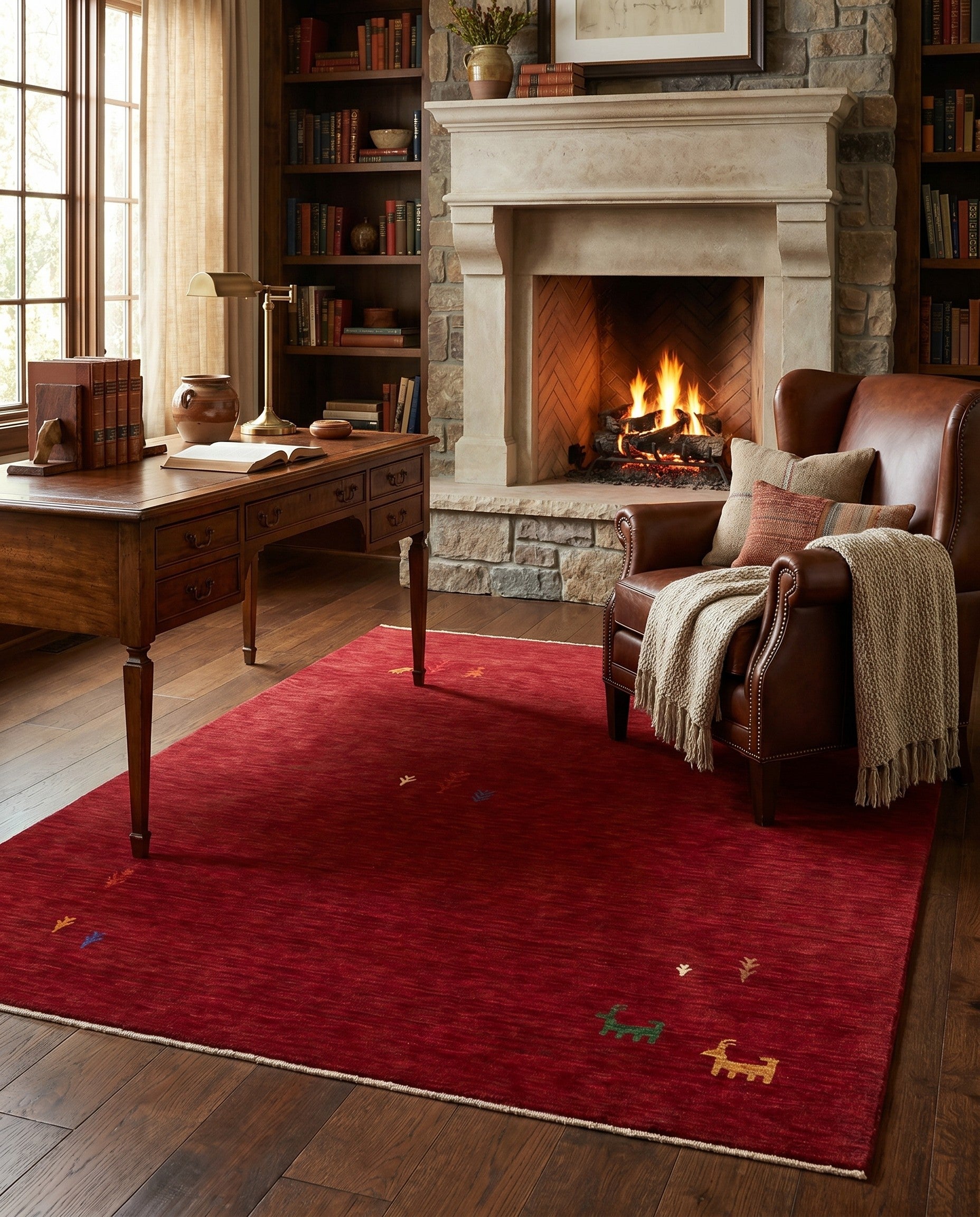 Red Emmen Wool Rug