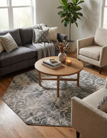 Dark Gray Monte Carlo Octagon Rug