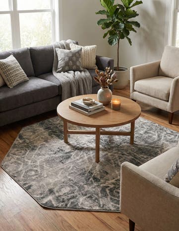 Dark Gray Monte Carlo Octagon Rug