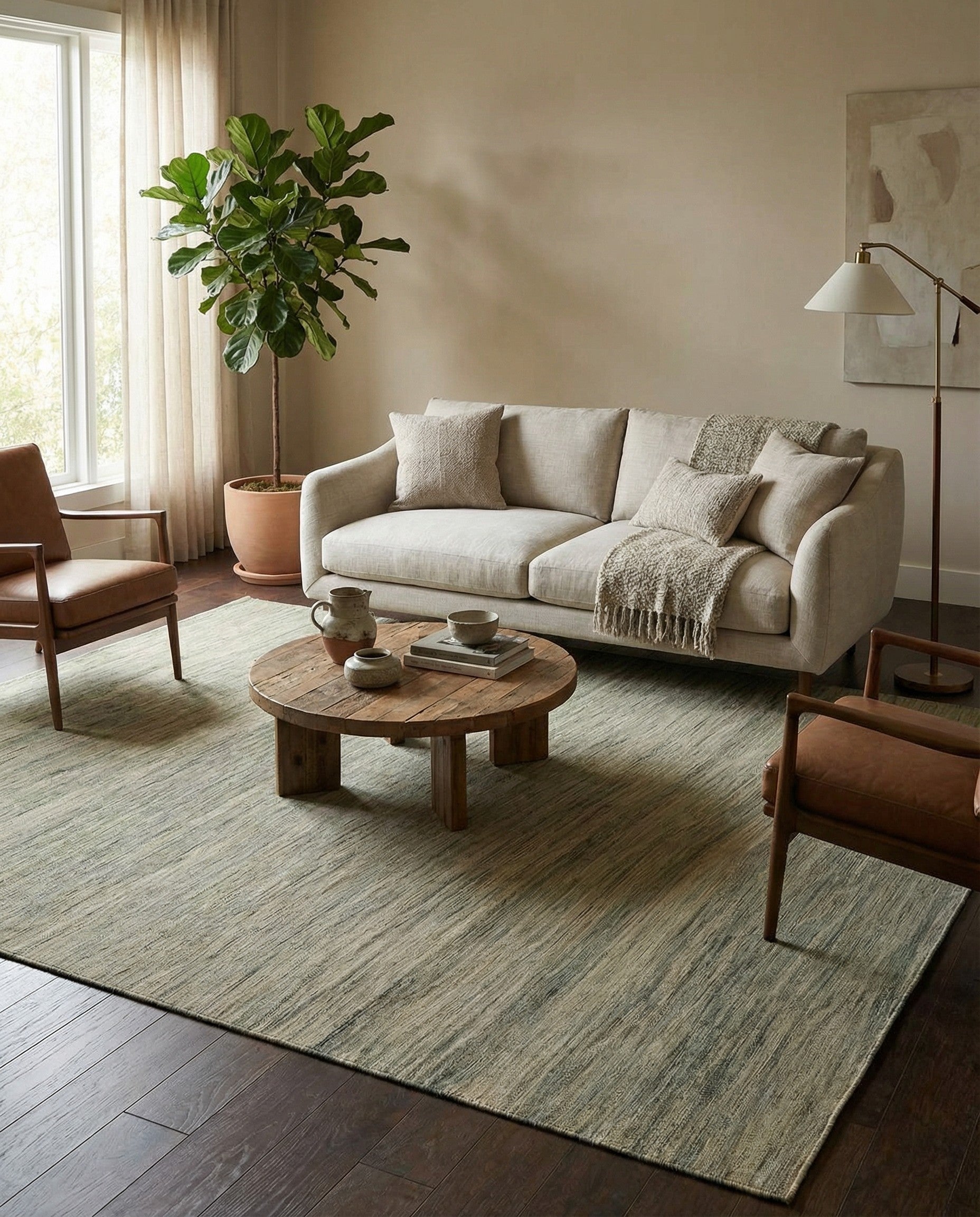 6' 9 x 9' 4 Hand Woven Kilim Modern Wool Rug