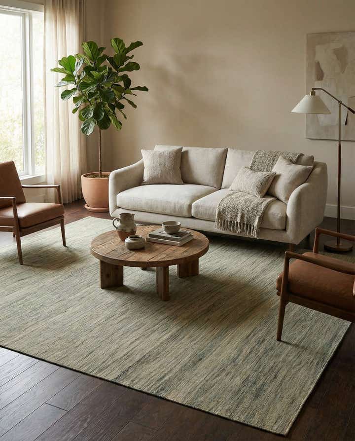 6' 9 x 9' 4 Hand Woven Kilim Modern Wool Rug