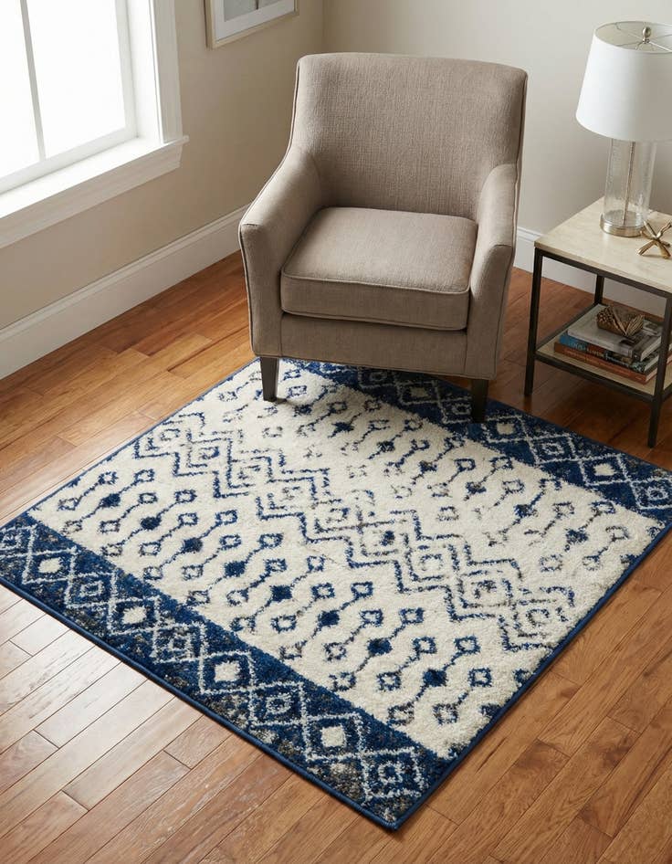 Detail image of 3' 3 x 3' 3 Moroccan Trellis Square Rug