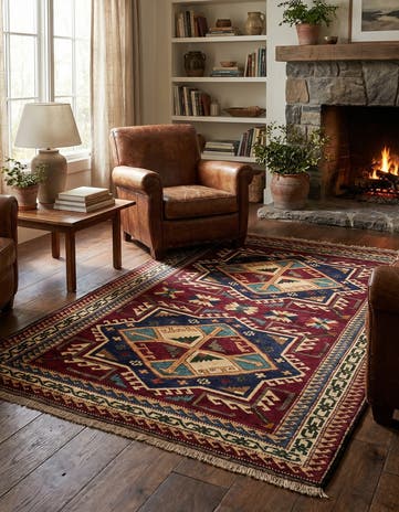 4' x 5' 7 Hand Knotted Kars Wool Rug