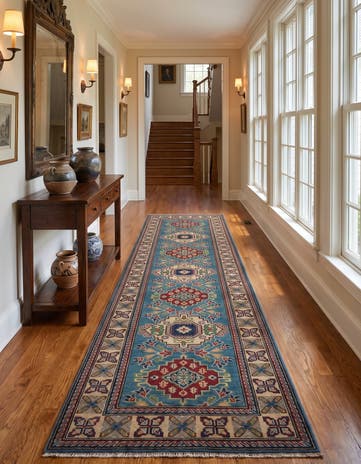 2' 7 x 10' Hand Knotted Kazak Runner Rug