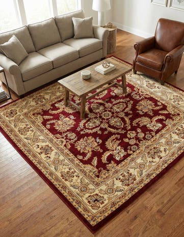 Red Aditi Square Rug