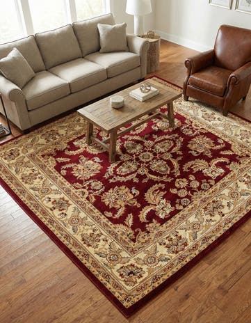 Red Aditi Square Rug