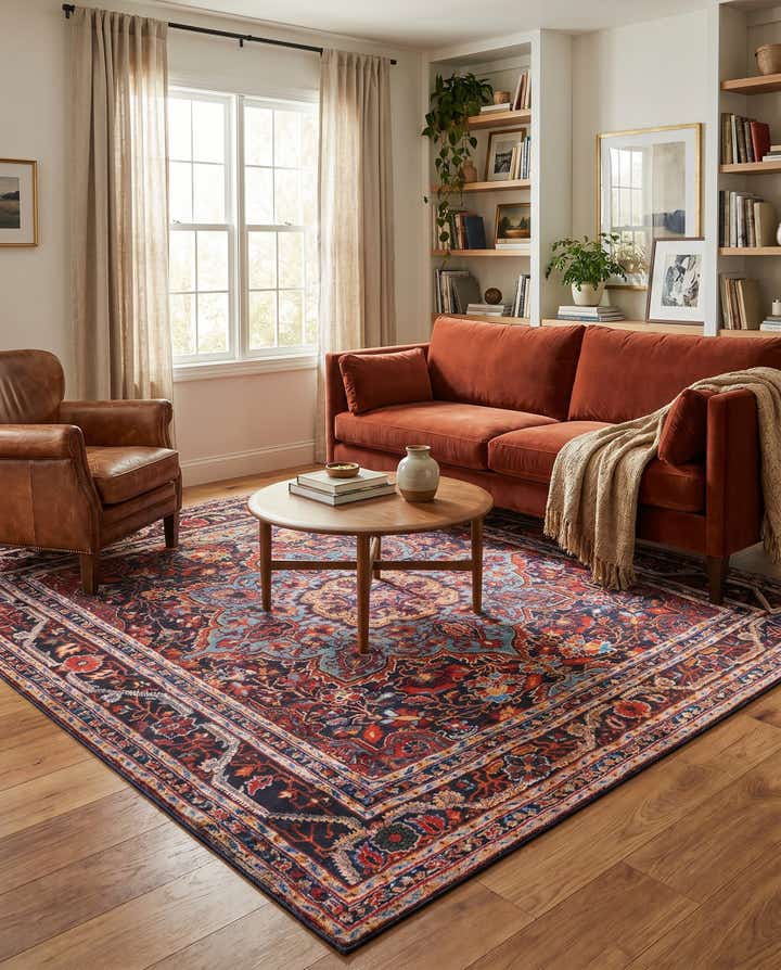 7' 6 x 7' 6 Washable Timeless Square Rug