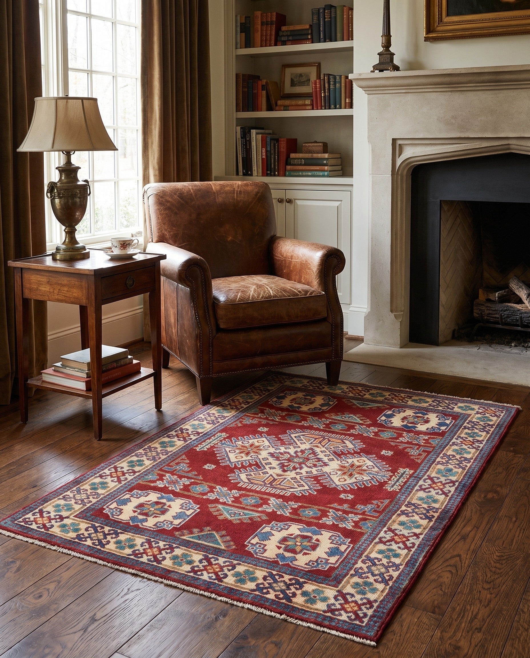 3' 3 x 4' 8 Hand Knotted Kazak Rug