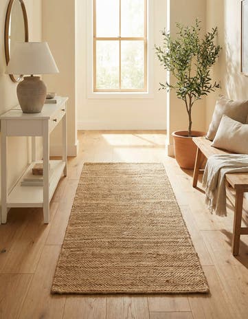 2' 7 x 6' 1 Hand Woven Chunky Jute Runner Rug