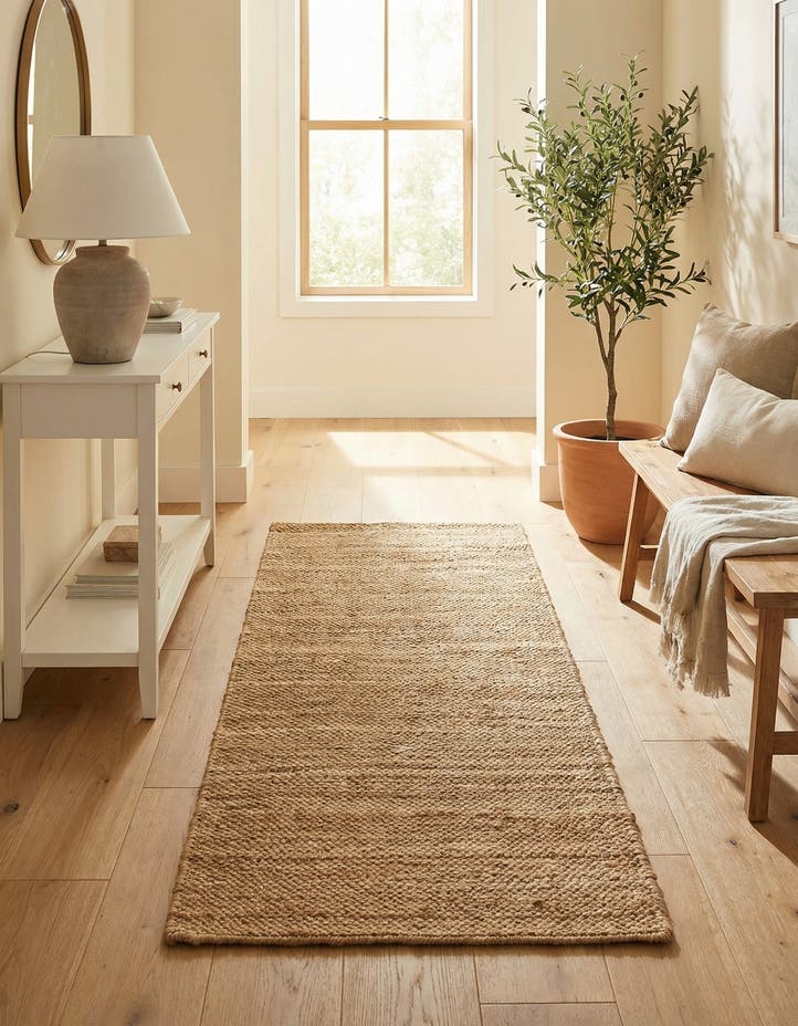 2' 7 x 6' 1 Hand Woven Chunky Jute Runner Rug