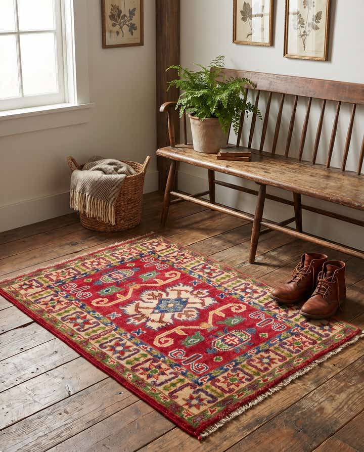 2' x 2' 11 Hand Knotted Kazak Rug