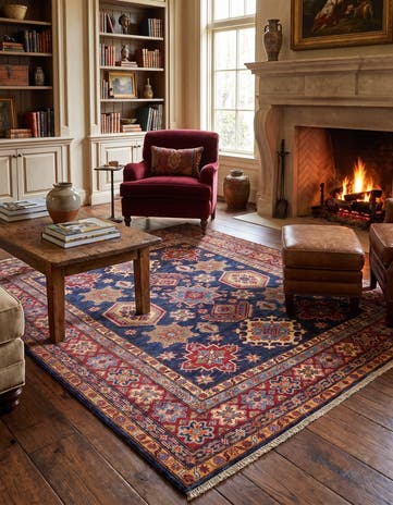 6' 1 x 6' 2 Hand Knotted Kazak Square Rug