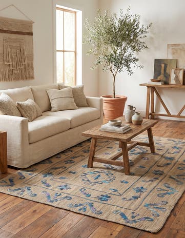 5' 10 x 7' 4 Hand Woven Kilim Suzani Wool Rug