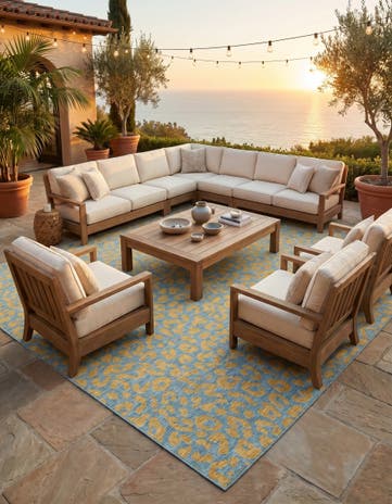 13' x 13' Easy-Clean Safari Indoor / Outdoor Square Rug