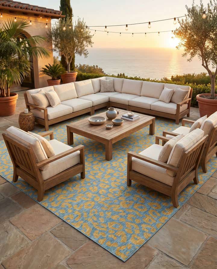 13' x 13' Easy-Clean Safari Indoor / Outdoor Square Rug