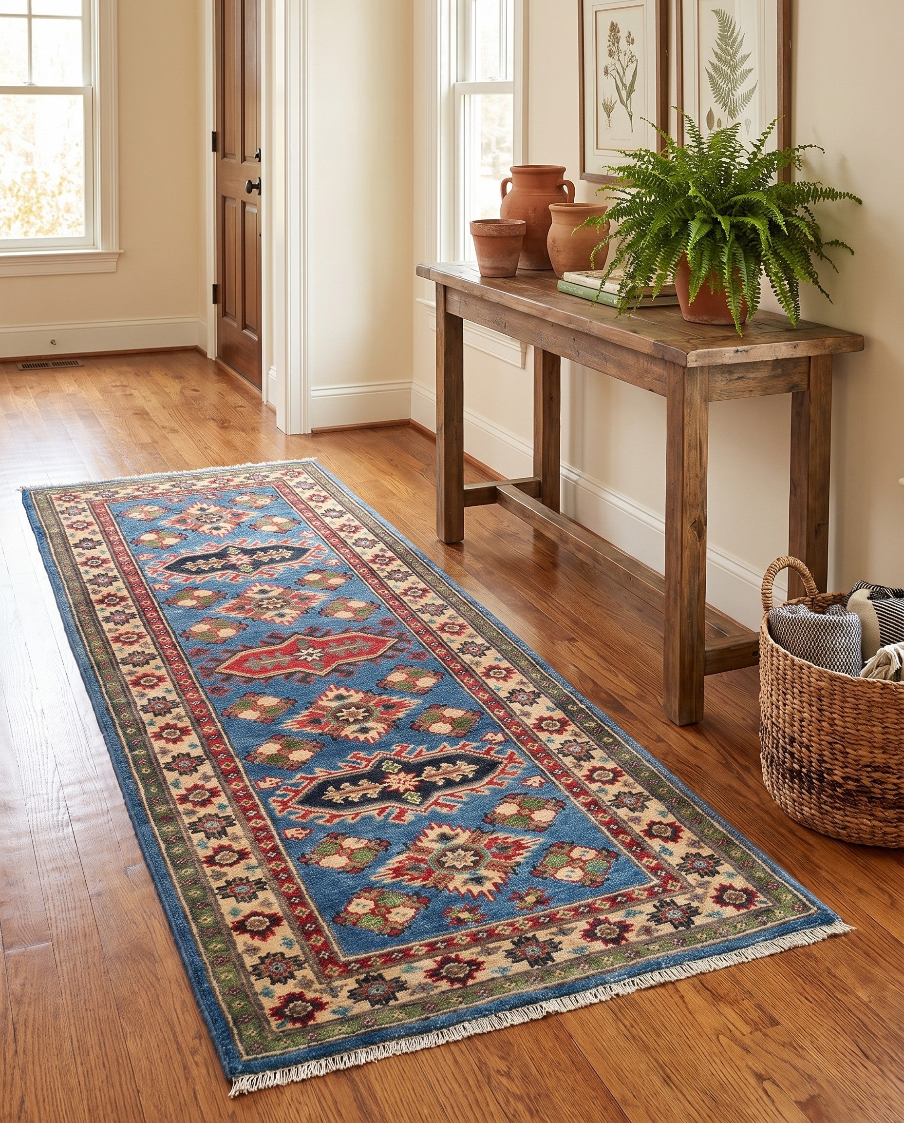 2' 2 x 6' Hand Knotted Kazak Runner Rug
