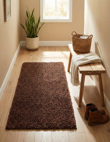 2' x 4' Solid Shag Runner Rug