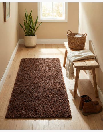 2' x 4' Solid Shag Runner Rug