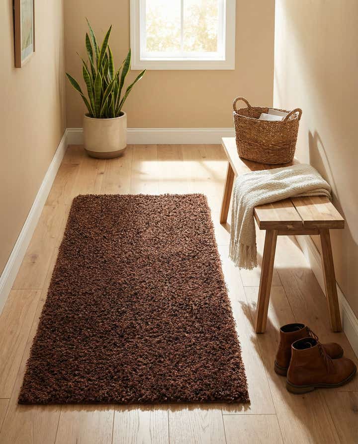 2' x 4' Solid Shag Runner Rug
