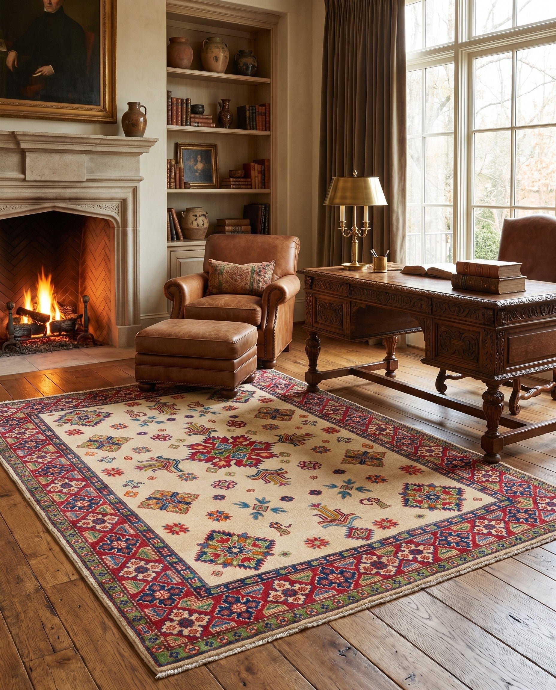 5' x 6' 11 Hand Knotted Kazak Rug
