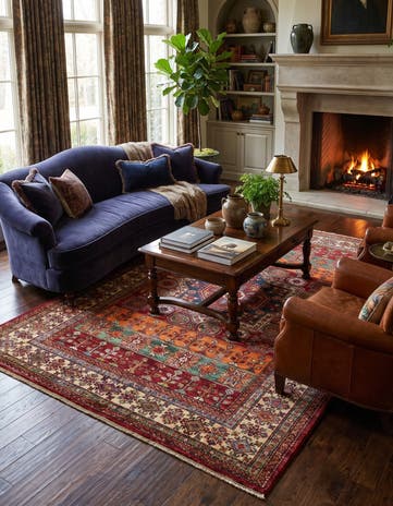 5' 7 x 7' 9 Hand Knotted Kazak Rug