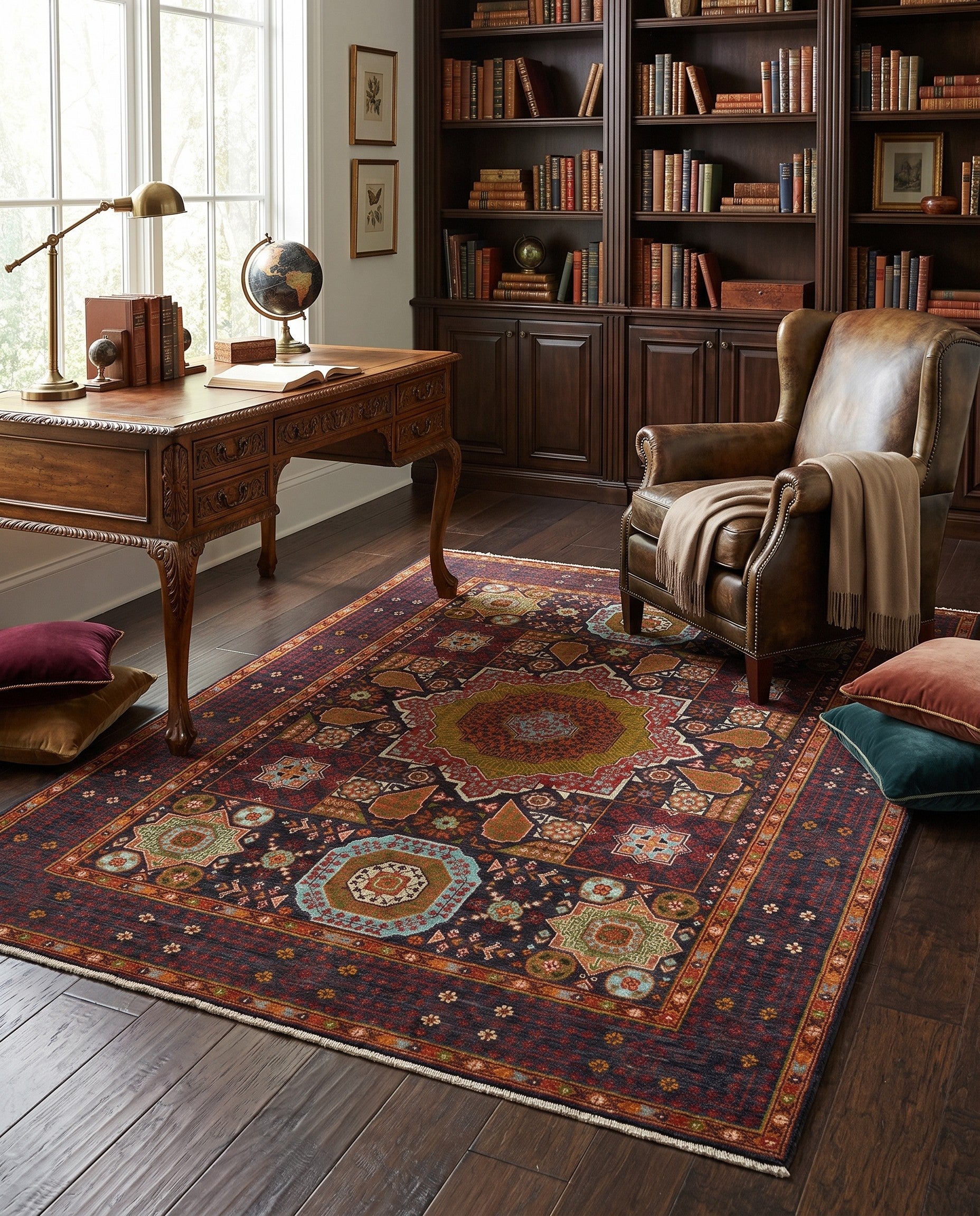 5' 1 x 6' 10 Hand Knotted Mamluk Ziegler Rug