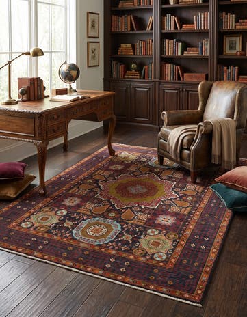 5' 1 x 6' 10 Hand Knotted Mamluk Ziegler Rug