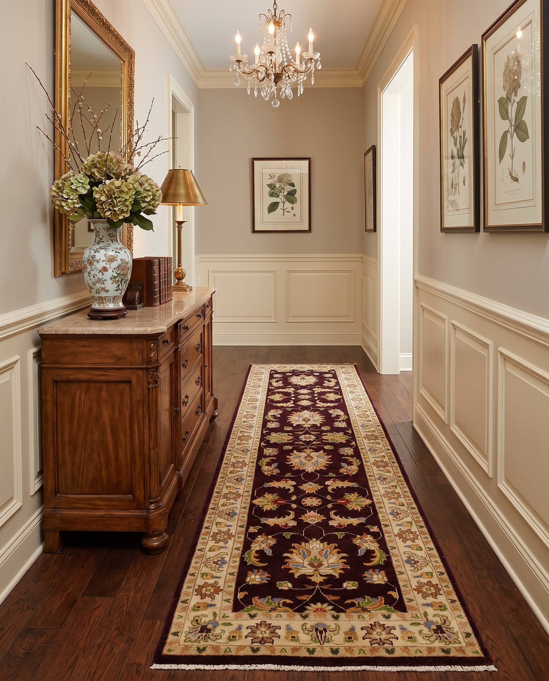 2' 8 x 9' 10 Hand Knotted Pershawar Ziegler Runner Rug