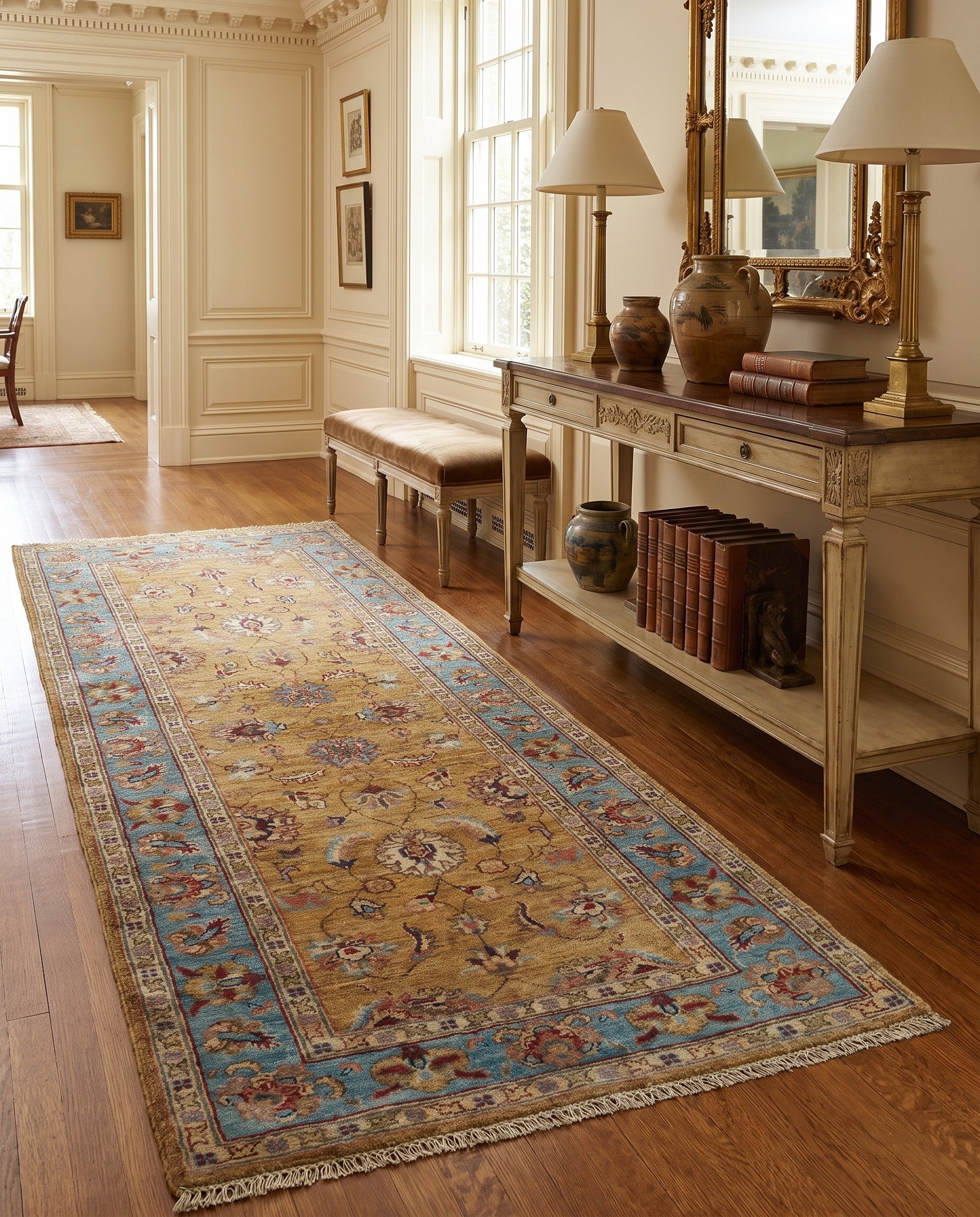 2' 7 x 6' 3 Hand Knotted Peshawar Ziegler Runner Rug
