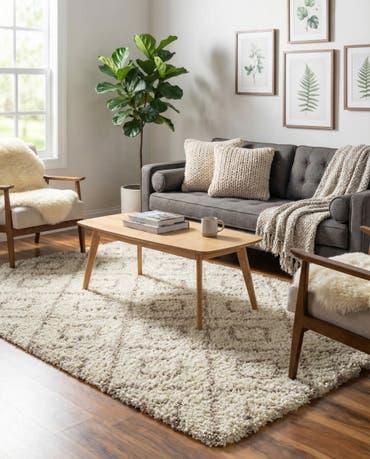  5' 3 x 8' Lattice Shag Rug