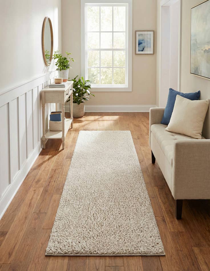 Detail image of 2' x 6' 1 Solid Frieze Runner Rug