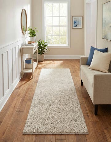2' x 6' 1 Solid Frieze Runner Rug
