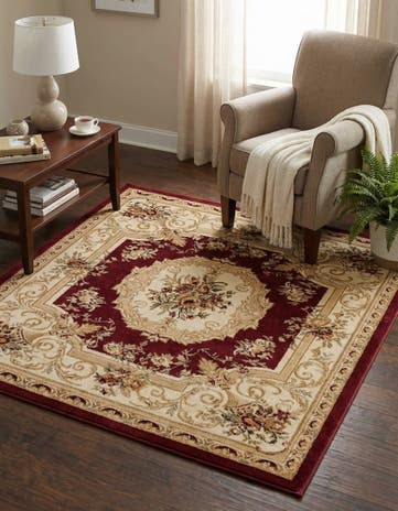 Red Chateau Square Rug