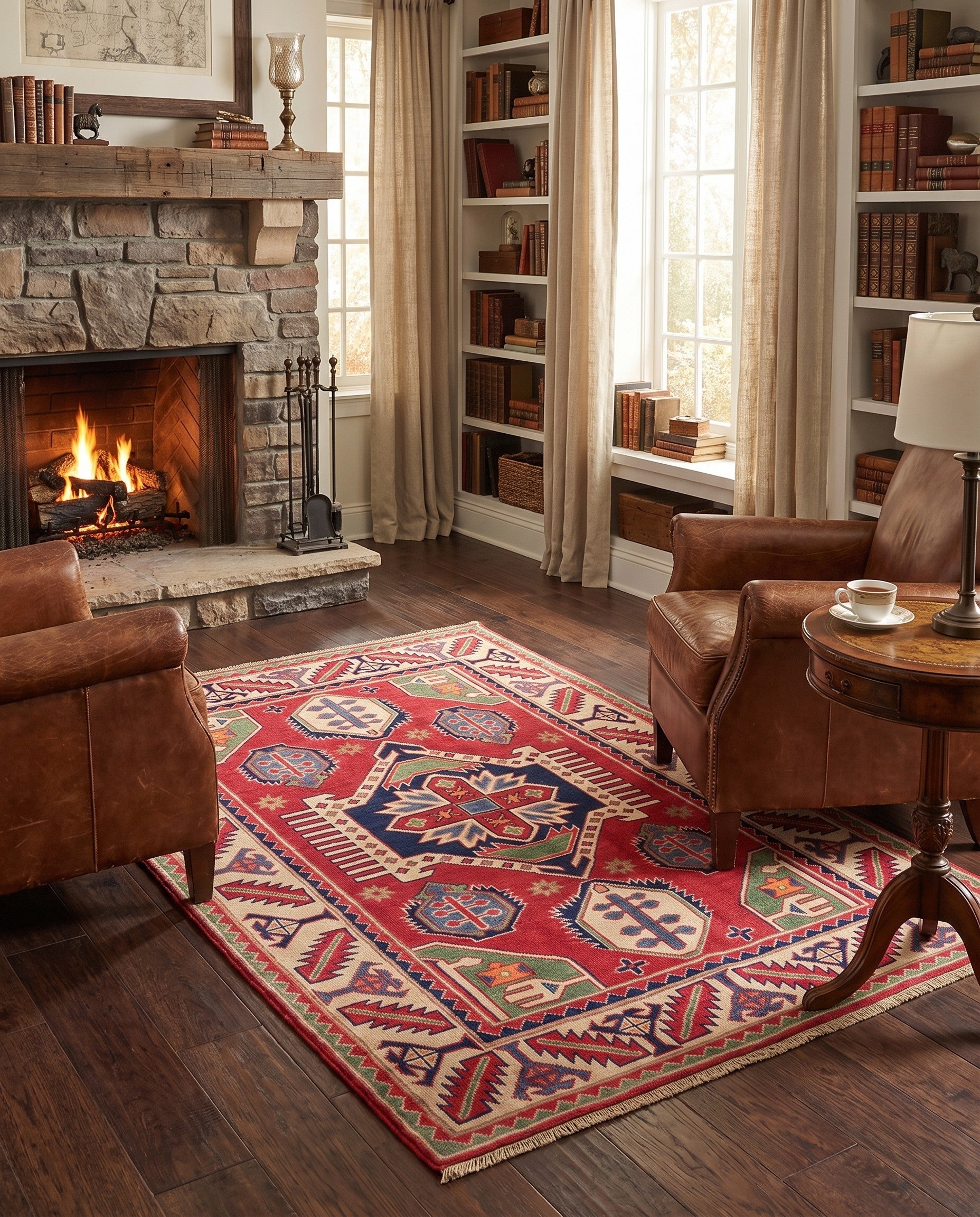 3' 11 x 5' 10 Hand Knotted Kazak Rug