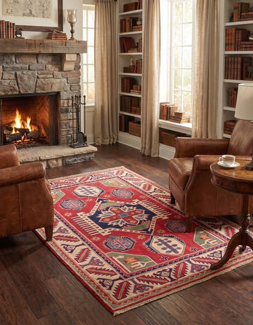 3' 11 x 5' 10 Hand Knotted Kazak Rug