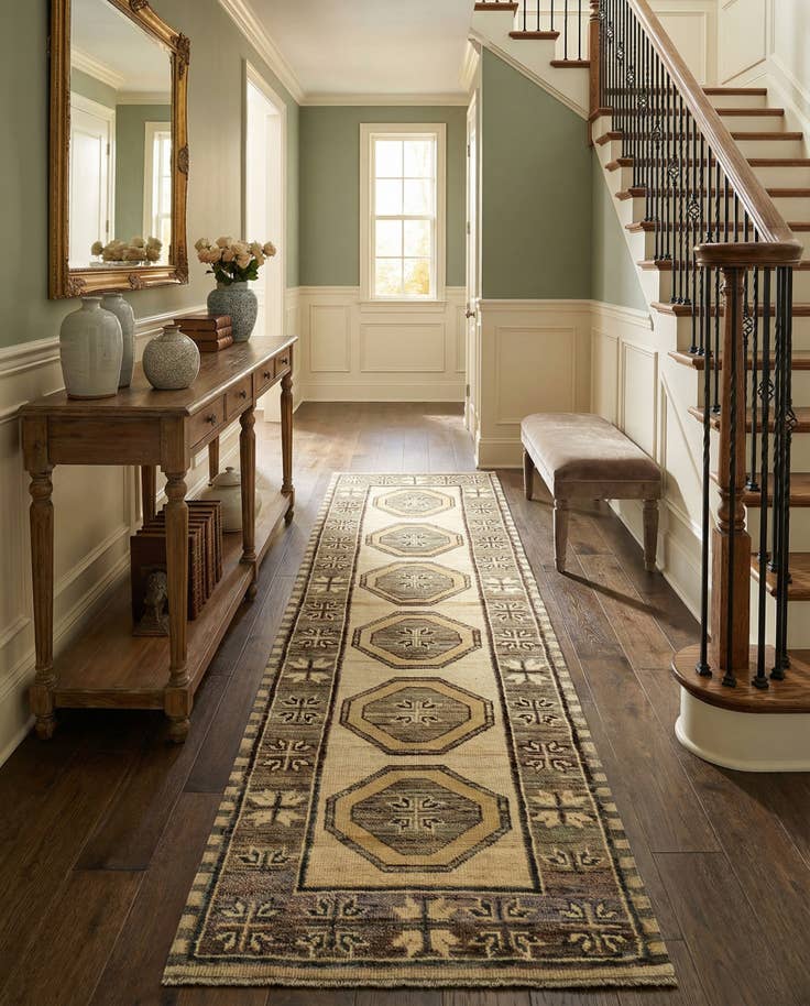 Detail image of 2' 9 x 9' 8 Hand Knotted Oushak Wool Runner Rug