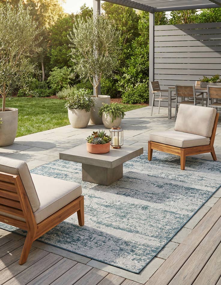 Detail image of 6' x 9'  Washable Modern Indoor / Outdoor Rug