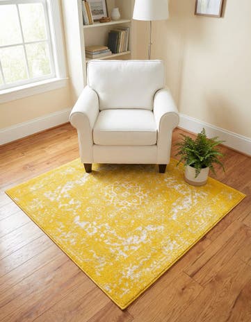 Yellow Arlington Square Rug