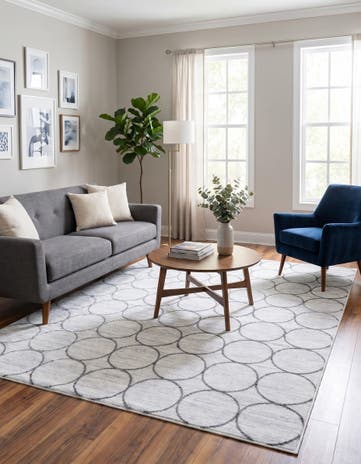 White Lattice Trellis Rug