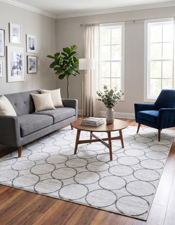 White Lattice Trellis Rug