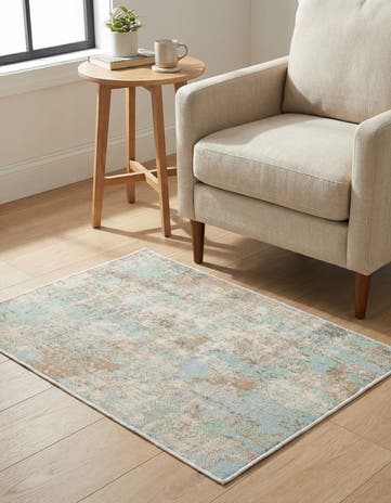 Teal Lotus Rug