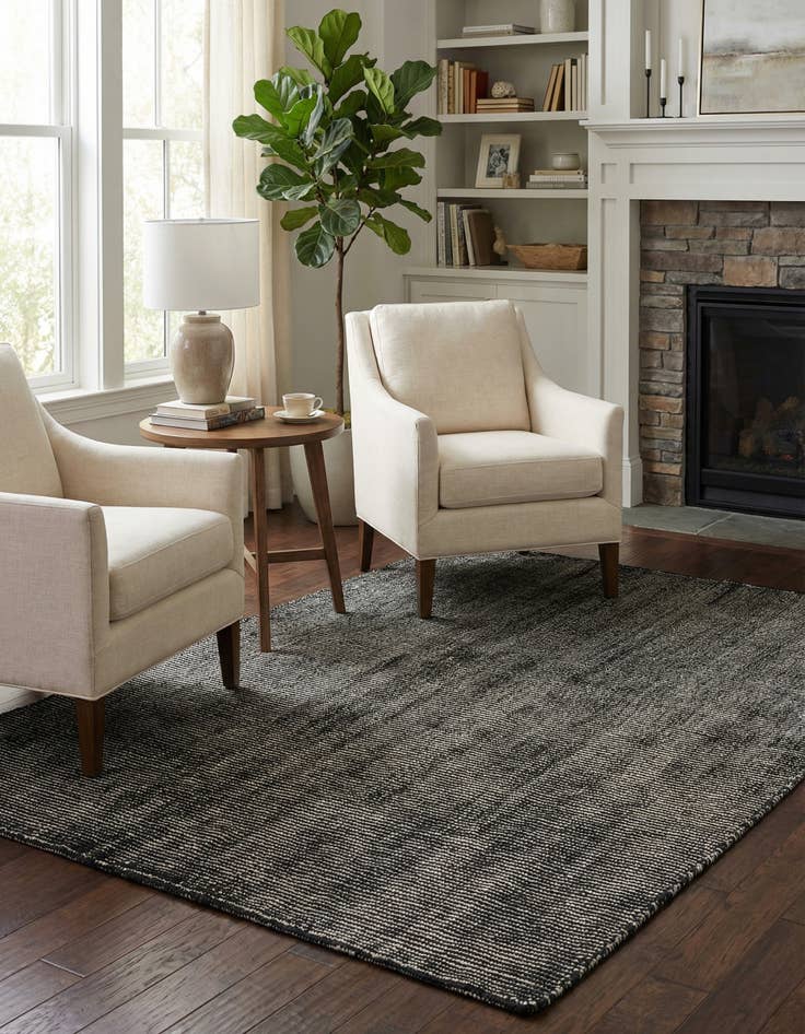 Detail image of 4' 1 x 6' 1  Hand Woven Jill Zarin English Manor Farmhouse Wool Rug