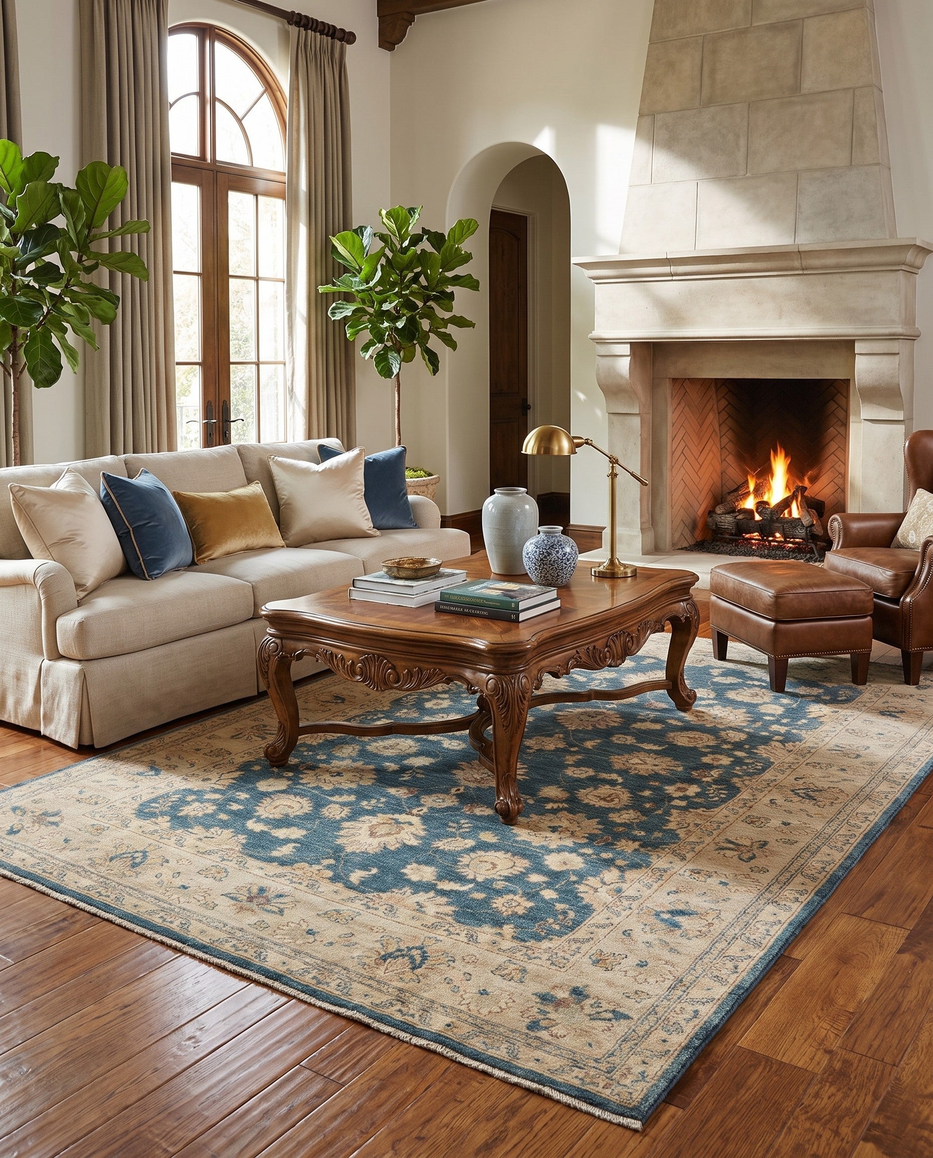 6' 8 x 9' 6 Hand Knotted Ziegler Rug