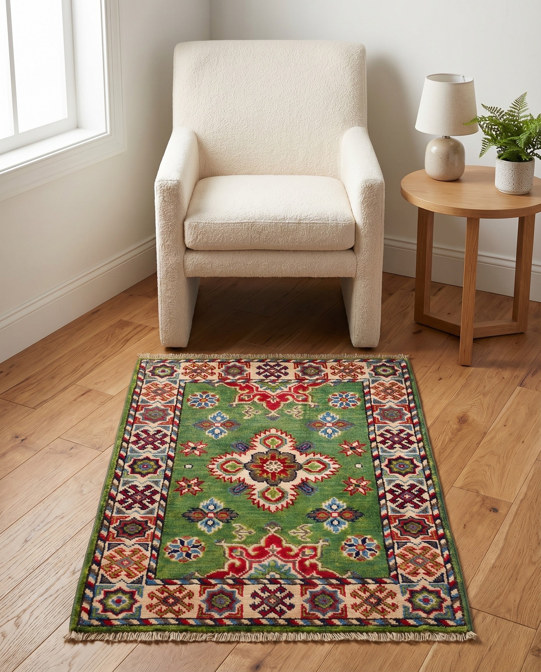 2' 1 x 2' 11 Hand Knotted Kazak Rug