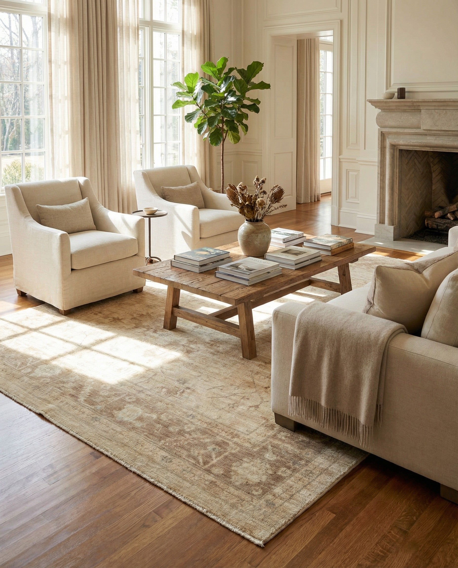 8' 2 x 9' 11 Hand Knotted Oushak Wool Rug